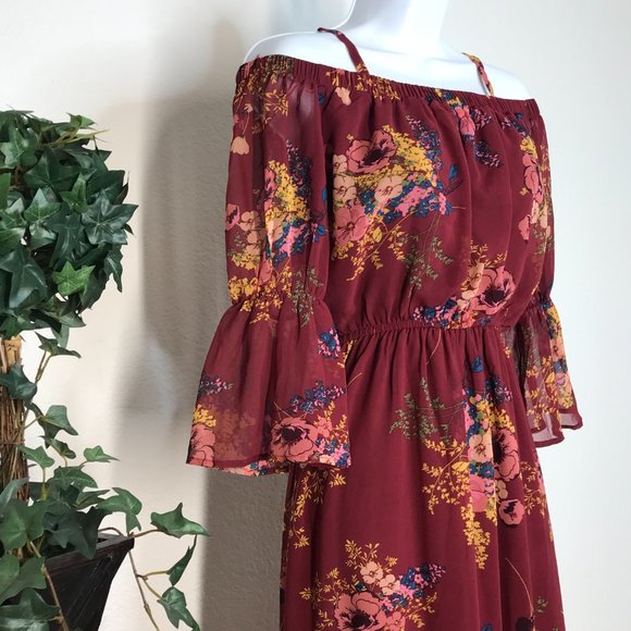 🍹As U Wish Long Dress | Burgundy | X-Small - Picture 8 of 15